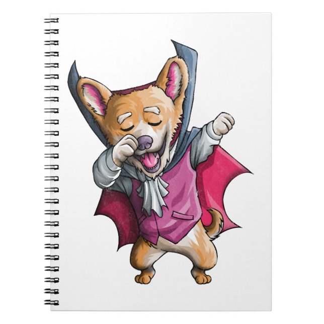 Dabbing Vampire Corgi Cute Halloween Corgi Funny Notebook (Front)