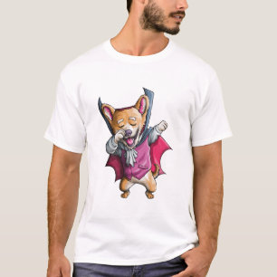 Dabbing Vampire Corgi Cute Halloween Corgi Funny T-Shirt