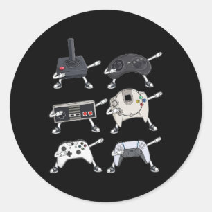 Dabbing Video Gamer Controllers Fun Boys Kids Game Classic Round Sticker