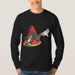 Dabbing Watermelon Kawaii Dab Summer Fruit Melon L T-Shirt