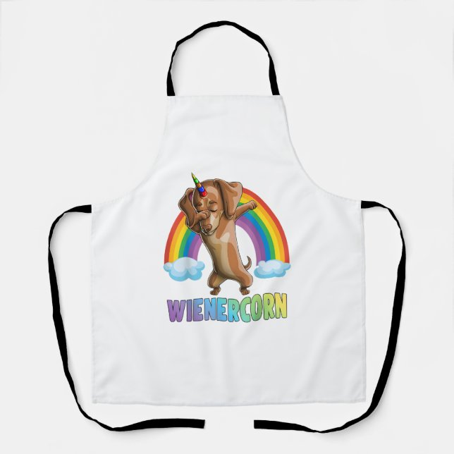 Dabbing Weinercorn Dachshund Halloween Funny Dab D Apron (Front)
