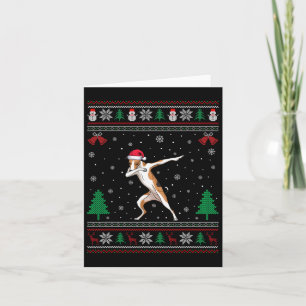 Dabbing Whippet Dog Santa Hat Boys Girls Kids Chri Card