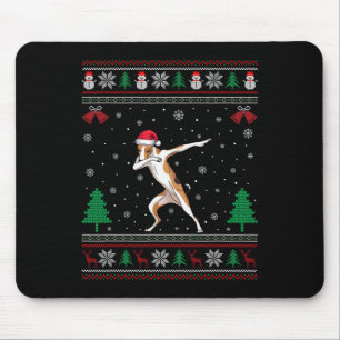 Dabbing Whippet Dog Santa Hat Boys Girls Kids Chri Mouse Pad