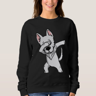 Dabbing White German Shepherd Dog Dab Dance Sweatshirt