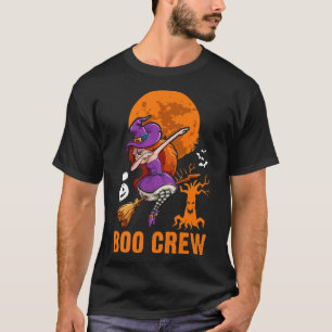 Dabbing Witch, Halloween, Orange Moon, Boo Crew 18 T-Shirt