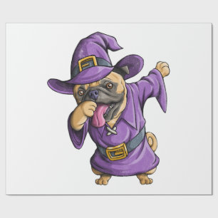 Dabbing Witch Pug Cute Halloween Pugs Funny Dab Wrapping Paper