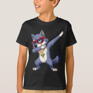 Dabbing Wolf Cool Red Sungles Animals Wolves Lover T-Shirt