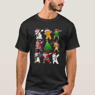 Dabbing Xmas Tree Lights Santa Hat Reindeer Christ T-Shirt