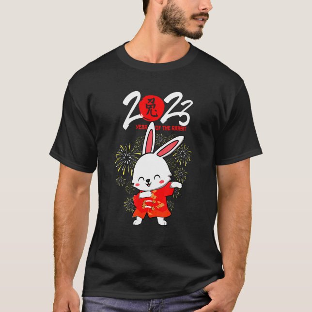 Dabbing Year Of The Rabbit Happy Chinese New Year  T-Shirt (Front)