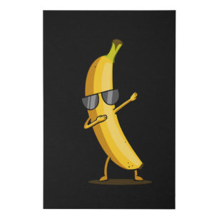 Dabbing Yellow Banana Dab Funny Dancing Fruit Faux Canvas Print