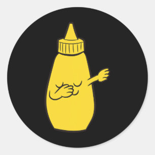 Dabbing Yellow Mustard Squeeze Bottle Funny Dancin Classic Round Sticker