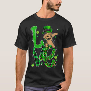 Dabbing Yorkie Dog LOVE Shamrock St Patrick's Day T-Shirt