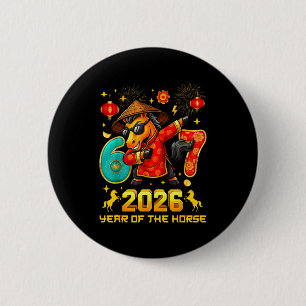 Dabbing Zodiac Horse Lunar New Year Chinese New Ye 6 Cm Round Badge