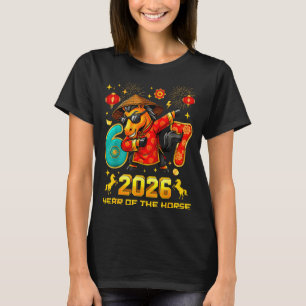 Dabbing Zodiac Horse Lunar New Year Chinese New Ye T-Shirt