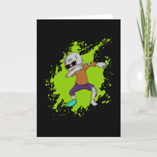 Dabbing Zombie Dab Halloween Cool Funny Gift Idea Card