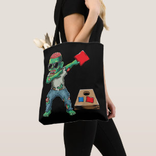 Dabbing Zombie Halloween Cornhole Trick or Treat Tote Bag