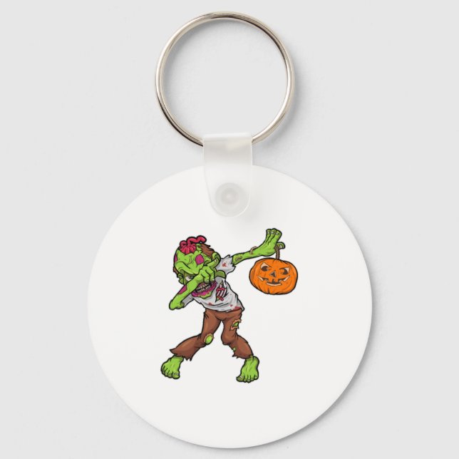 Dabbing Zombie Halloween Dab Funny Gift design Key Ring (Front)