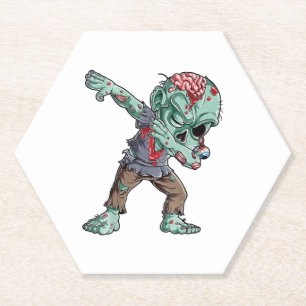 Dabbing Zombie Halloween Shirts, Halloween 2021 Paper Coaster