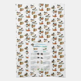 Dabblers & Divers Kitchen Towel w/ Duck background