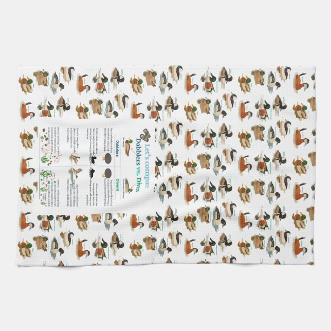 Dabblers & Divers Kitchen Towel w/ Duck background (Horizontal)