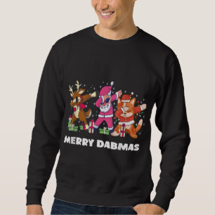 Dabmas Dabbing Santa Cat Rudolph Christmas funny x Sweatshirt
