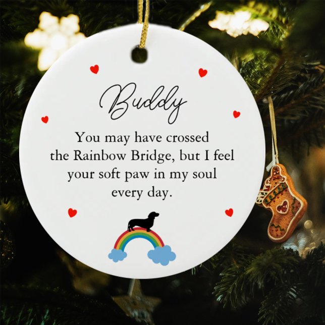 Dachhund Dog Custom Memorial Ceramic Tree Decoration (Creator Uploaded)