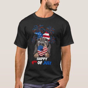 Dachshund 4th Of July American Flag Red White Blue T-Shirt