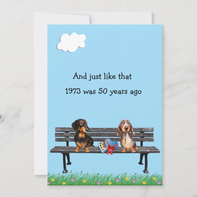 Dachshund 50th Year Reunion Invitation (Front)