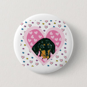 Dachshund 6 Cm Round Badge
