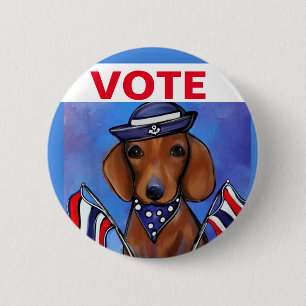 Dachshund      6 cm round badge