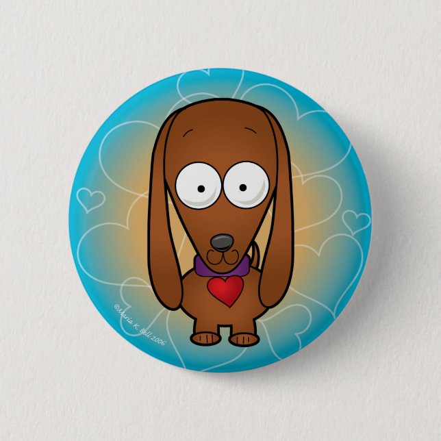 Dachshund 6 Cm Round Badge (Front)