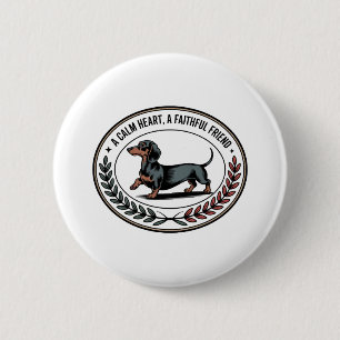Dachshund A Calm Heart, A Faithful Friend 6 Cm Round Badge