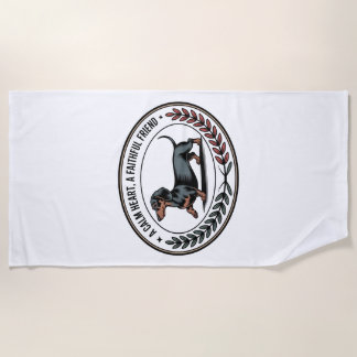 Dachshund A Calm Heart, A Faithful Friend Beach Towel