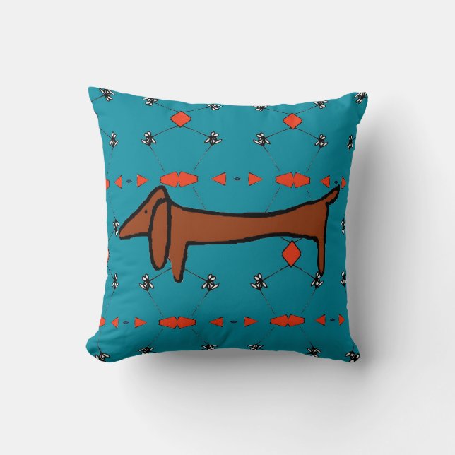 Dachshund Abstract Cushion (Front)