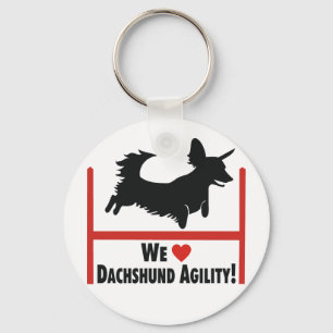 Dachshund Agility Love Key Ring