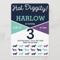 Dachshund aka Wiener Dog Birthday Invitation