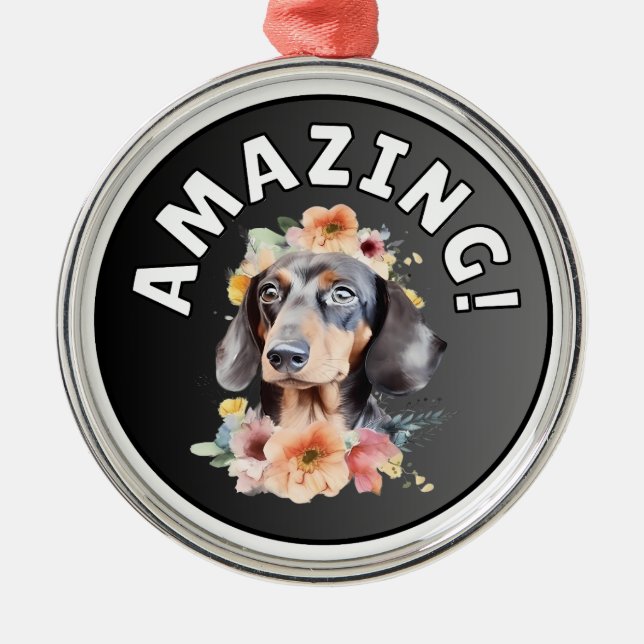 Dachshund Amazing Metal Tree Decoration (Front)