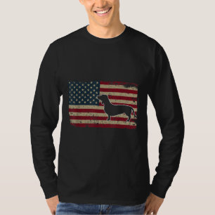 Dachshund America Flag Patriotic Weiner Dog T-Shirt