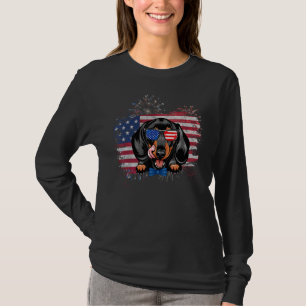 Dachshund American Flag 4th Of July Usa Patriotic T-Shirt