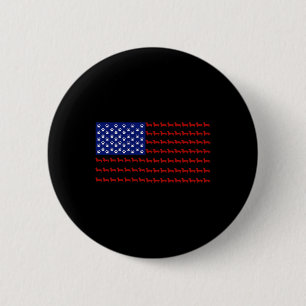 Dachshund American Flag Independence Day Gift 6 Cm Round Badge