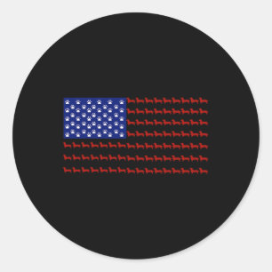 Dachshund American Flag Independence Day Gift  Classic Round Sticker