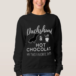 Dachshund Amp Hot Chocolate Print Black Sweatshirt