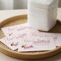 Dachshund and Balloons Pink Diaper Raffle