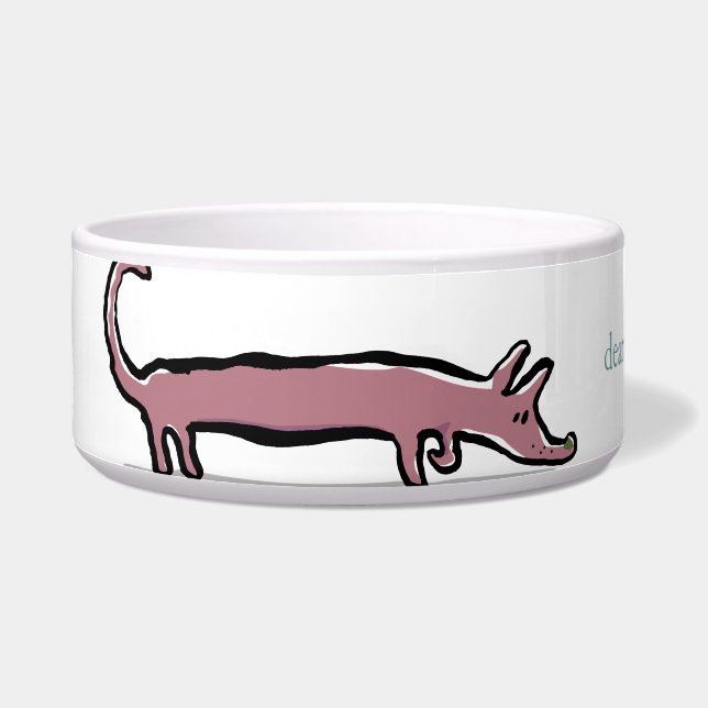 dachshund and bone - customisable (Left)