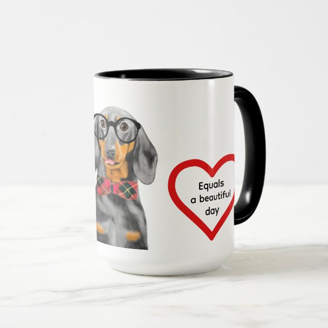 DACHSHUND AND COFFEE MUG (Front Right)