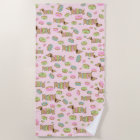 Dachshund and Doughnuts Beach Towel Pool Side