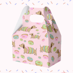 Dachshund and Doughnuts Gift Favour Box for Partie
