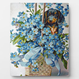 Dachshund and Forget-Me-Nots Plaque