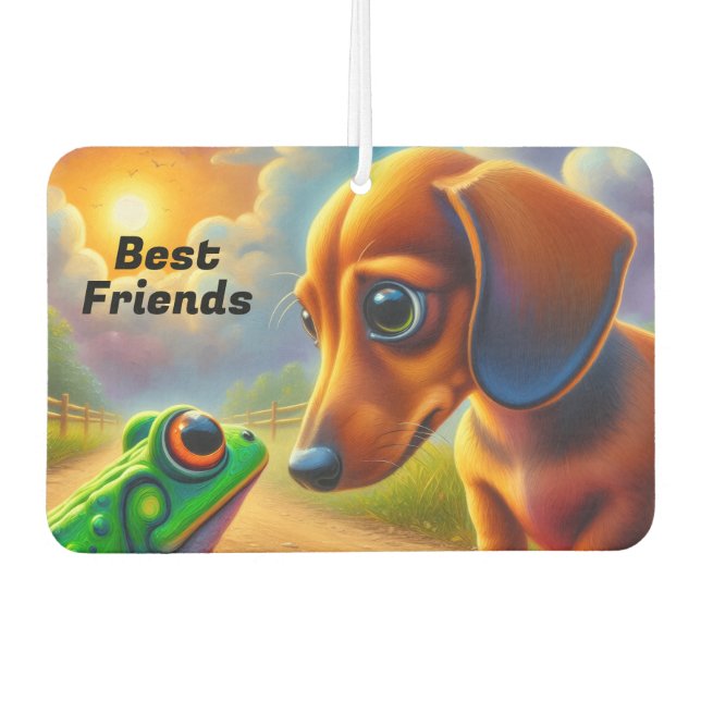 DACHSHUND AND FROG CAR AIR FRESHENER (Front)