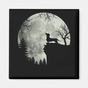 Dachshund And Moon Halloween Magnet